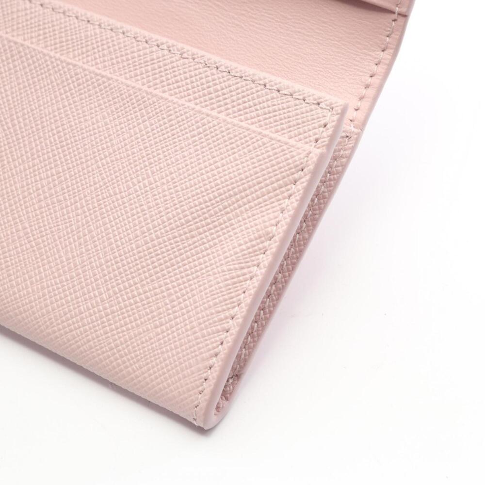 Prada Saffiano Triangle Business Card Case, Leather, Women's, Pink - Picture 7 of 8